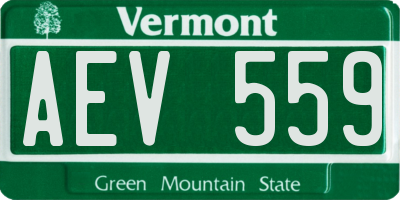 VT license plate AEV559