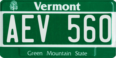 VT license plate AEV560