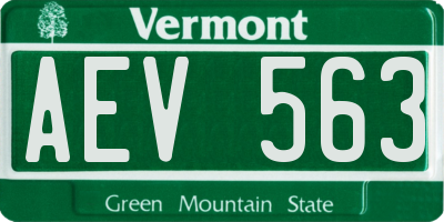 VT license plate AEV563