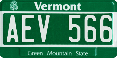 VT license plate AEV566