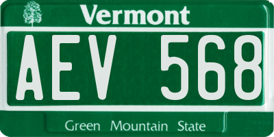 VT license plate AEV568