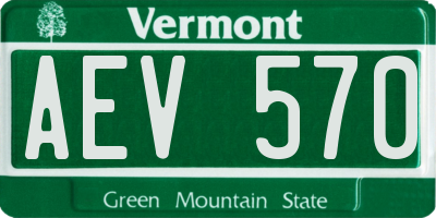 VT license plate AEV570