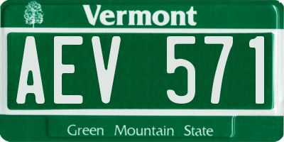 VT license plate AEV571