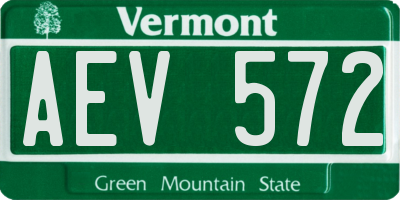 VT license plate AEV572