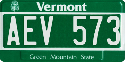 VT license plate AEV573