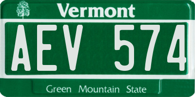 VT license plate AEV574