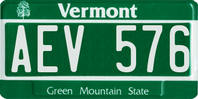 VT license plate AEV576