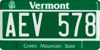 VT license plate AEV578