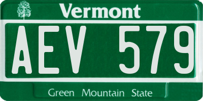 VT license plate AEV579