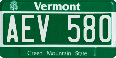 VT license plate AEV580