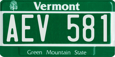 VT license plate AEV581