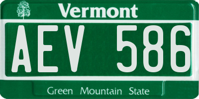 VT license plate AEV586