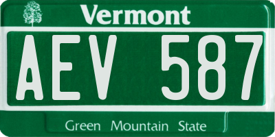 VT license plate AEV587