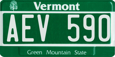 VT license plate AEV590