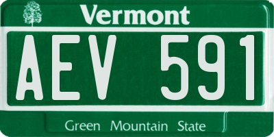 VT license plate AEV591