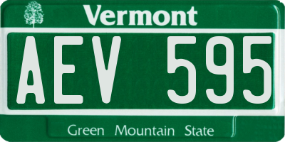 VT license plate AEV595