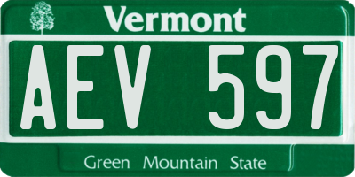 VT license plate AEV597