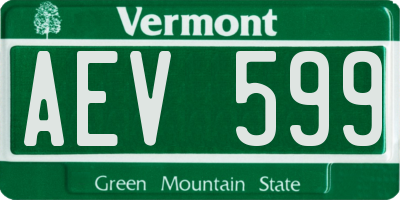 VT license plate AEV599