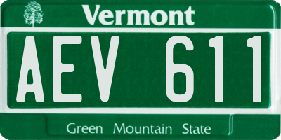 VT license plate AEV611