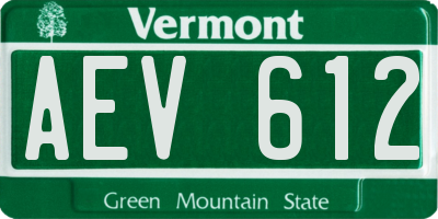 VT license plate AEV612