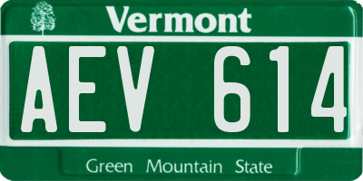 VT license plate AEV614