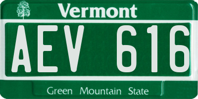 VT license plate AEV616