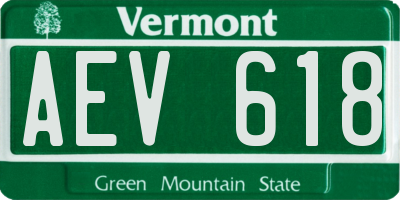 VT license plate AEV618