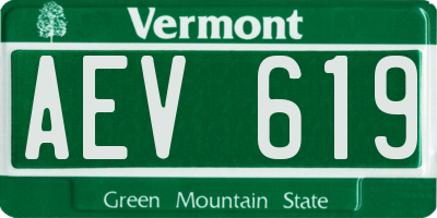 VT license plate AEV619