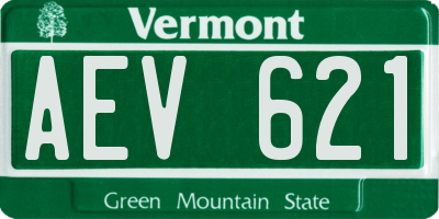 VT license plate AEV621
