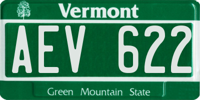 VT license plate AEV622