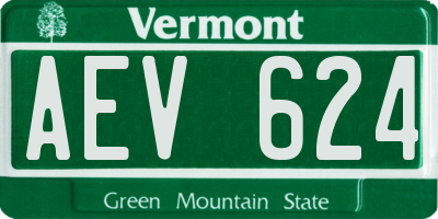 VT license plate AEV624
