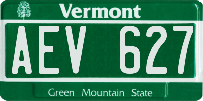 VT license plate AEV627