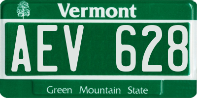 VT license plate AEV628