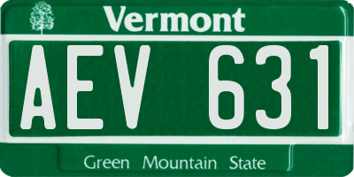 VT license plate AEV631