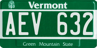 VT license plate AEV632