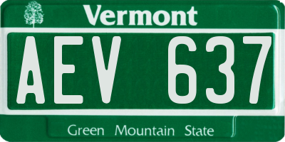 VT license plate AEV637