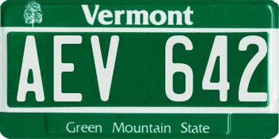 VT license plate AEV642