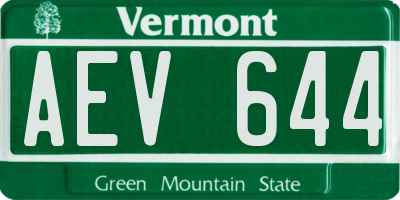 VT license plate AEV644
