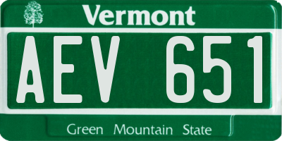 VT license plate AEV651