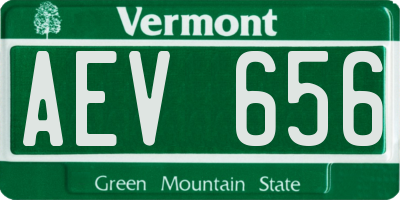 VT license plate AEV656