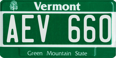 VT license plate AEV660