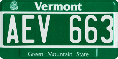 VT license plate AEV663