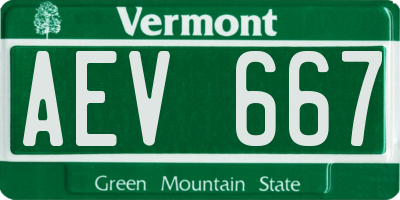VT license plate AEV667