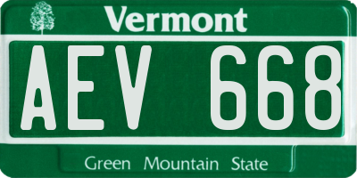 VT license plate AEV668