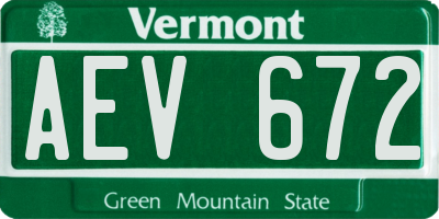 VT license plate AEV672