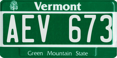 VT license plate AEV673