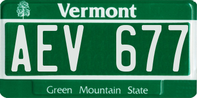 VT license plate AEV677