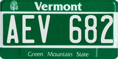 VT license plate AEV682