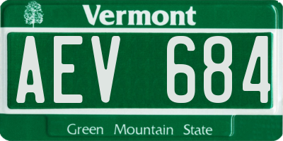 VT license plate AEV684