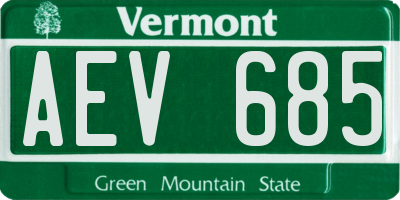 VT license plate AEV685